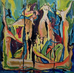 Figures in Colour - Mixed media on canvas